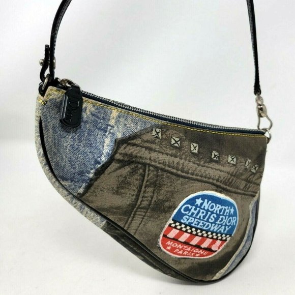Dior Handbags - Auth Christian Dior Saddle Speedway Denim Mini Bag